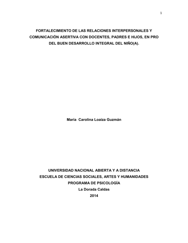 Fortalecimiento De Las Relaciones Interpersonales Y Comunicaci n