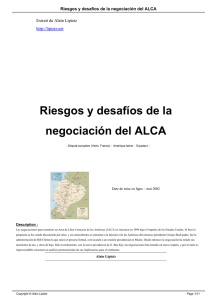 Riesgos y desafíos de la negociación del ALCA