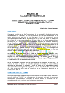 Memoria de calculos estructurales CURACAO BLUEFIELDS