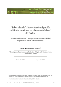 Saber alemán - Revista Internacional de Estudios Migratorios