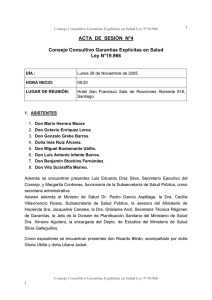 ACTA DE SESIÓN N°4 Consejo Consultivo Garantías Explicitas en