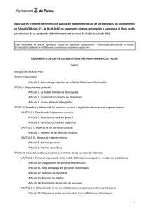 Reglamento de uso de las bibiliotecas del Ajuntament de Palma