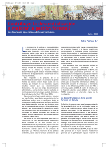 Contribuye la descentralización a mejorar la gestión forestal?
