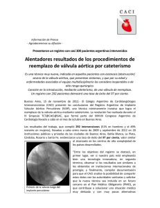 PR Exito en Implante Valvular Percutaneo
