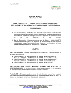 Acuerdo 002-13 Distinciones Antonio José de Sucre