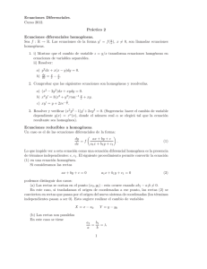 Ecuaciones Diferenciales. Curso 2012. Práctico 2 Ecuaciones