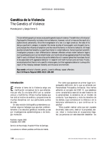 Genética de la Violencia The Genetics of Violence