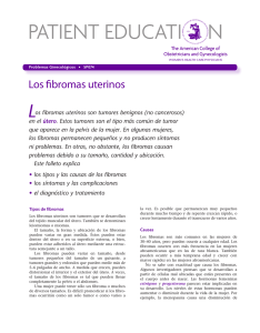 Patient Education Pamphlet, SP074, Los fibromas uterinos