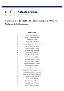 Membres de la llista de Convergència i Unió al