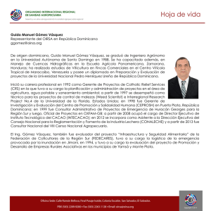 Guido Manuel Gómez Vásquez Representante del OIRSA en