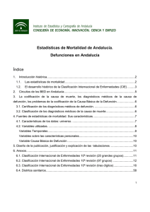 Estadísticas de Mortalidad de Andalucía. Defunciones en Andalucía