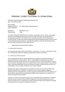 SENTENCIA CONSTITUCIONAL PLURINACIONAL 0502/2015
