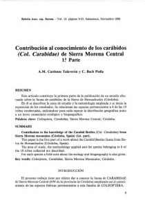 Contribución al conocimiento de los carábidos (Col. Carabidae) de
