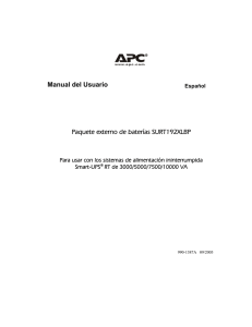Manual del Usuario Paquete externo de baterías SURT192XLBP