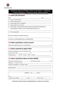 impreso de solicitud usuario génerico+página WEB+Base Datos