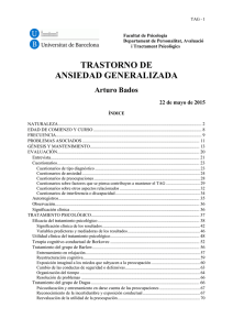 TRASTORNO DE ANSIEDAD GENERALIZADA Arturo Bados