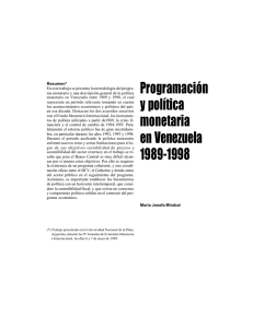 Programación y política monetaria en Venezuela 1989-1998