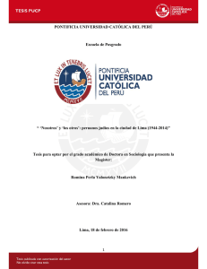 `Nosotros` y `los otros`: peruanos judíos en la ciud