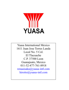Yuasa International Mexico 1611 Juan Jose Torres Landa Local No