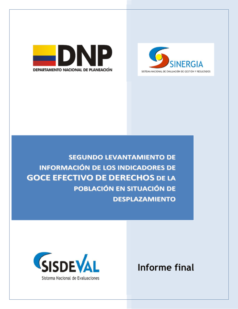 Informe Final - DNP Departamento Nacional De Planeación