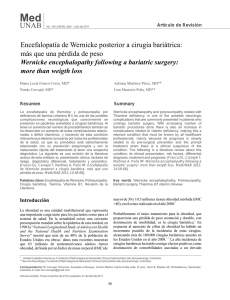 Encefalopatía de Wernicke posterior a cirugía bariátrica: más que