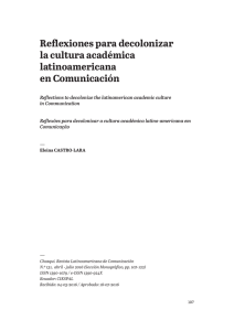 Reflexiones para decolonizar la cultura académica latinoamericana