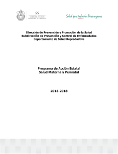 Programa de Acción Estatal Salud Materna y Perinatal 2013-2018