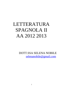 LETTERATURA SPAGNOLA II AA 2012 2013