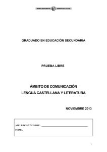 ámbito de comunicación lengua castellana y literatura