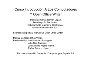 Curso Introducción A Los Computadores Y Open Office Writer