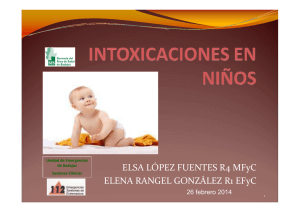 intoxicaciones en niños - Area de salud de Badajoz