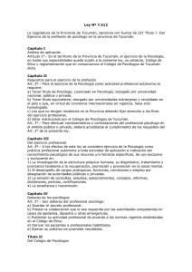 Ley 7512 - Colegio de Psicólogos de Tucumán