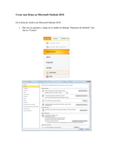 Crear una firma en Microsoft Outlook 2010