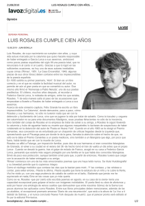 LUIS ROSALES CUMPLE CIEN AÑOS. La Voz Digital