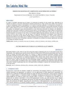 ORIGEN DE MANCHAS EN LÁMINAS DE ALEACIONES DE