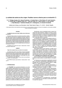 La calidad del aceite de oliva virgen: Posibles nuevos criterios para