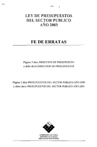 Ley de Presupuestos del Sector Público año 2003