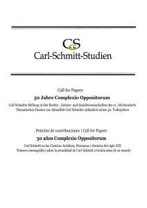 30 años Complexio Oppositorum - Carl-Schmitt