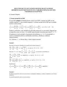 Solucion de EDP con pde de Matlab. Joaquín Delgado.