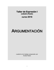 argumentación - Taller de expresión 1 – Cátedra Reale