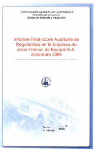 informe final zona franca de iquique diciembre 2009