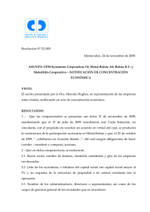 Resolución 52/009 - Concentración UPM Botnia