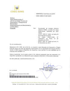 Carta CDEC-SING Nº0017_ 2015 y documento de respuesta a