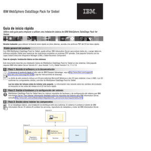 IBM WebSphere DataStage Pack for Siebel Guía de inicio rápido