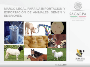 exportación de animales, semen y embriones sagarpa