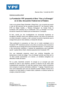 La Fundación YPF presentó el libro “Vos y la Energía” en el 2do