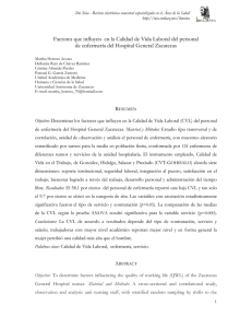 factores que influyen en la calidad de vida laboral del personal de