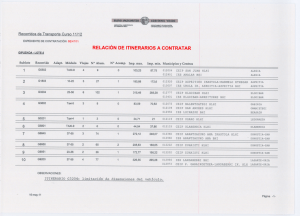 RELACiÓN DE ITINERARIOS A CONTRATAR