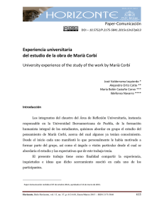 Experiencia universitaria del estudio de la obra de Marià Corbí