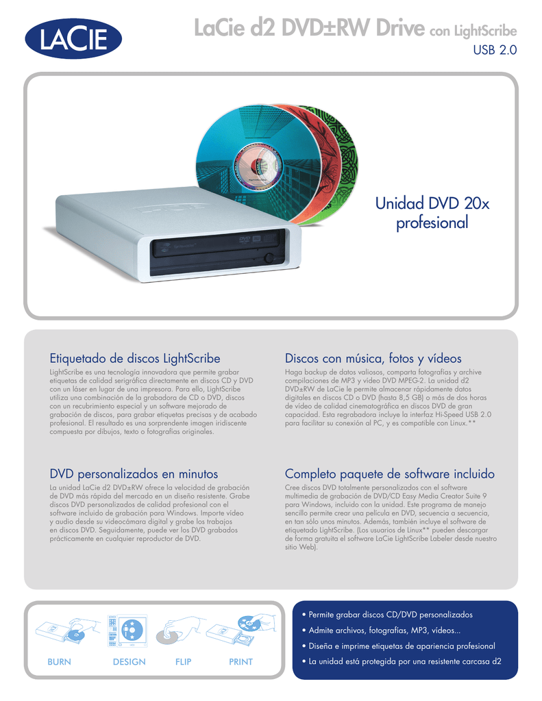 LaCie d2 DVD±RW Drive con LightScribe